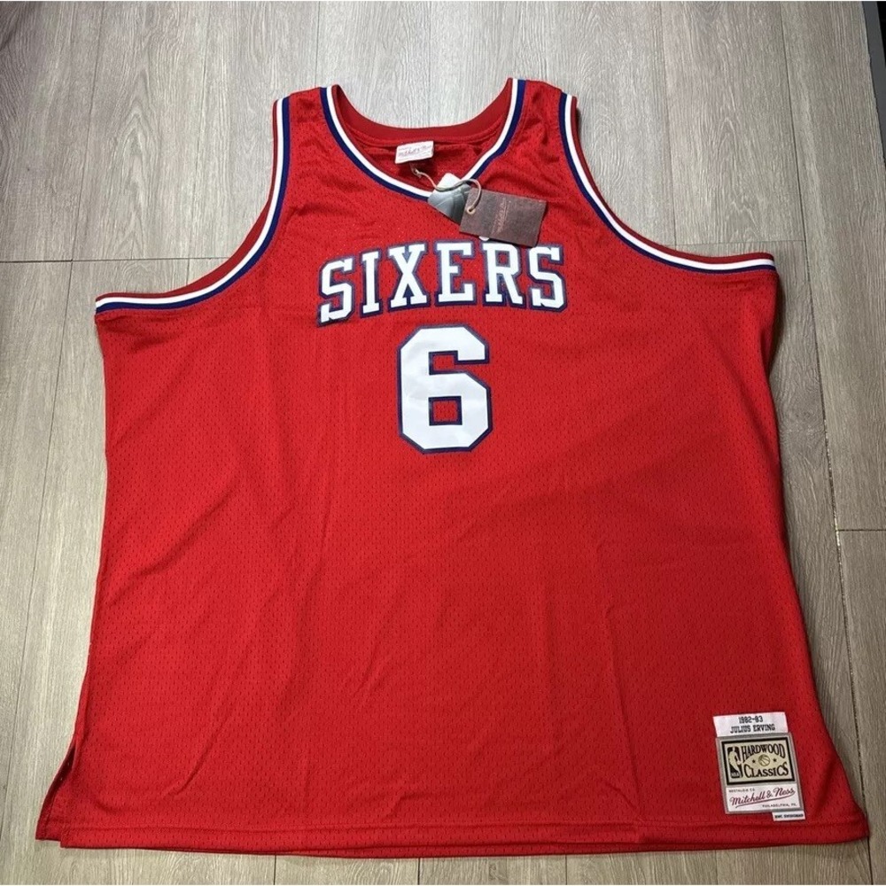 Mitchell & Ness Julius Irving Sixers Jersey Sz 4XL Swingman Embroidered DR.J New